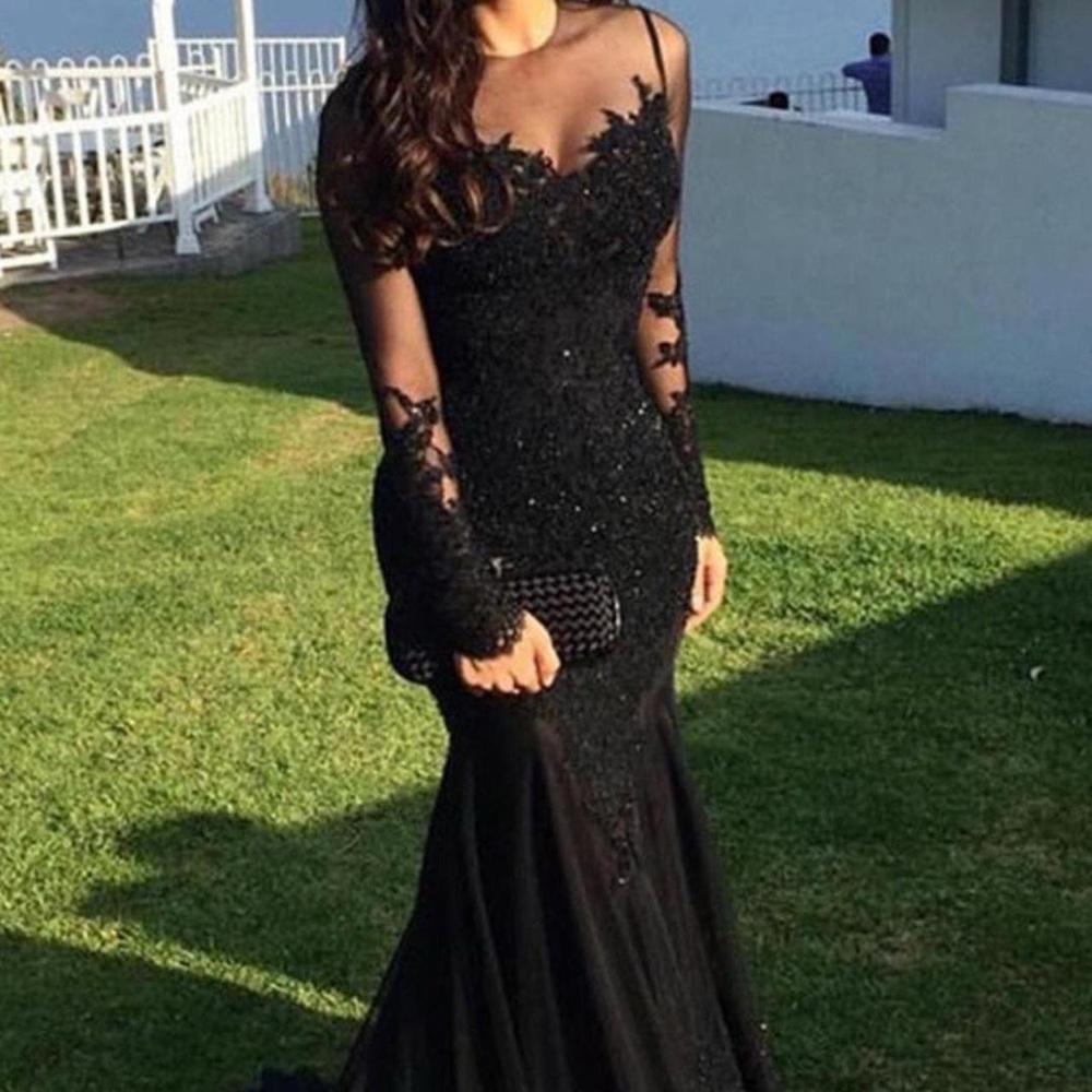 Black Sequin Prom Dress